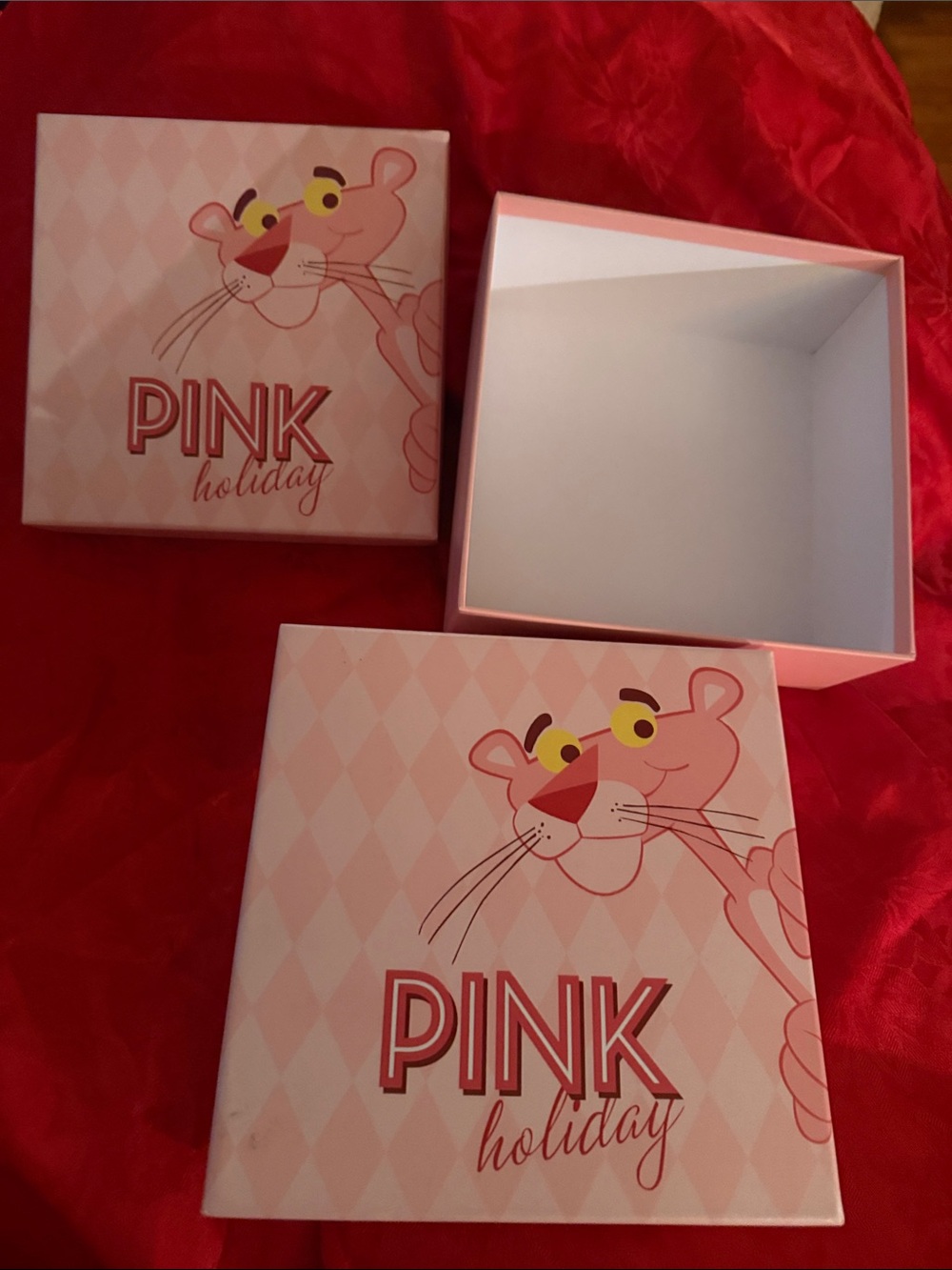 Pink Holiday Kids Gift Box with Pink Panther Design